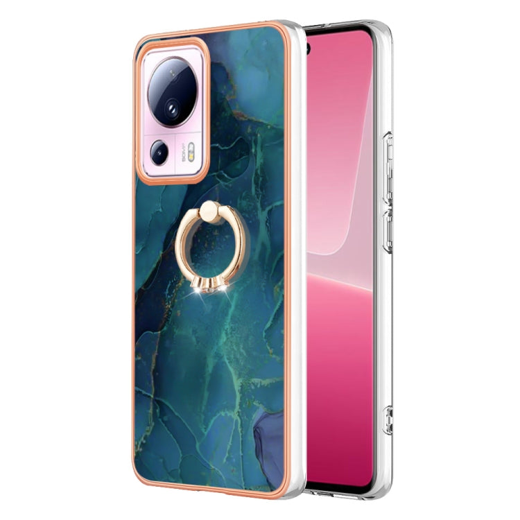 Electroplating Marble Dual-side IMD Phone Case with Ring