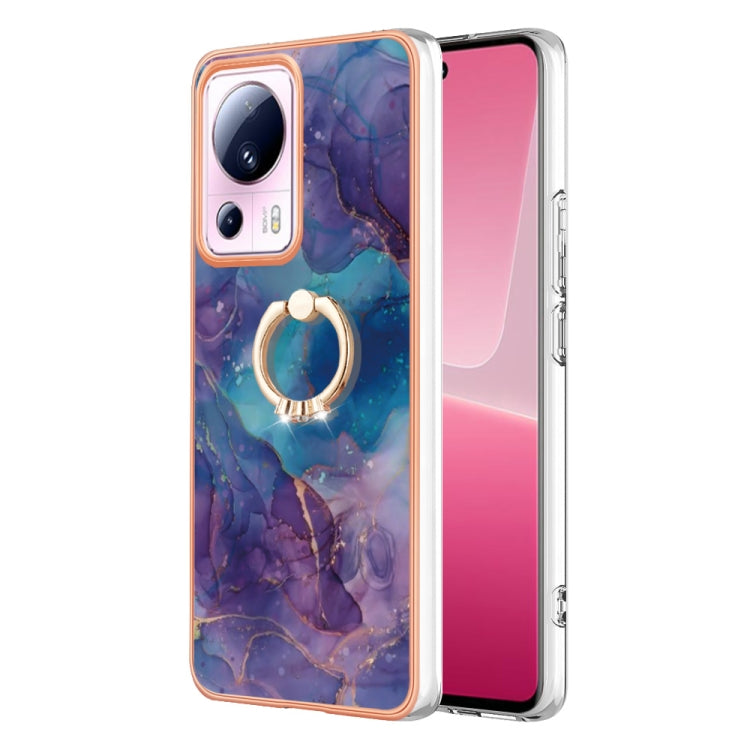Electroplating Marble Dual-side IMD Phone Case with Ring