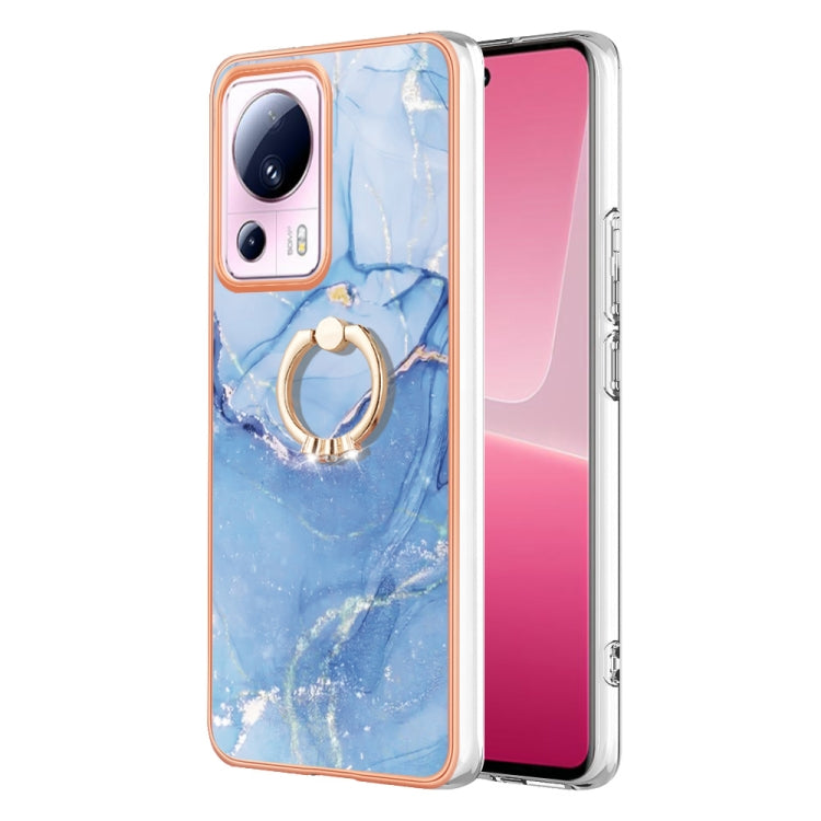 Electroplating Marble Dual-side IMD Phone Case with Ring