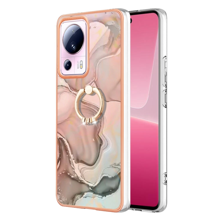 Electroplating Marble Dual-side IMD Phone Case with Ring