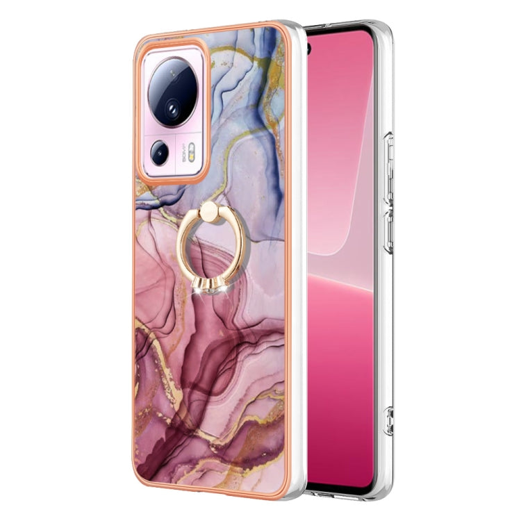 Electroplating Marble Dual-side IMD Phone Case with Ring