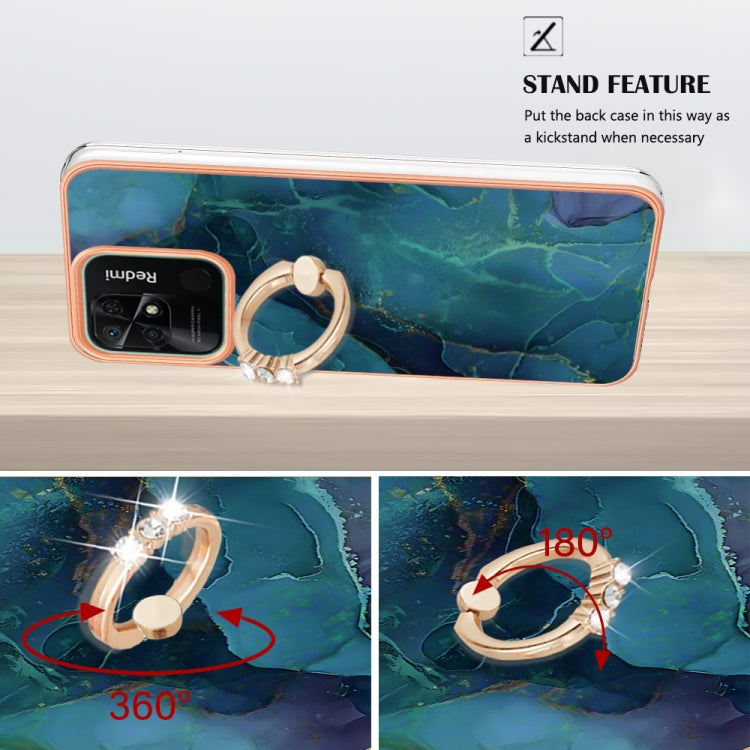 Electroplating Marble Dual-side IMD Phone Case with Ring