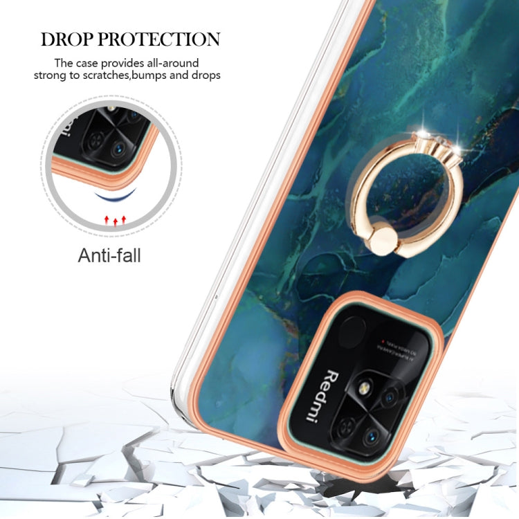 Electroplating Marble Dual-side IMD Phone Case with Ring