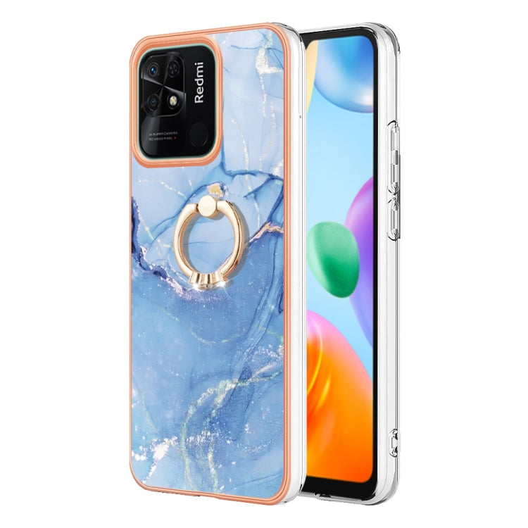 Electroplating Marble Dual-side IMD Phone Case with Ring