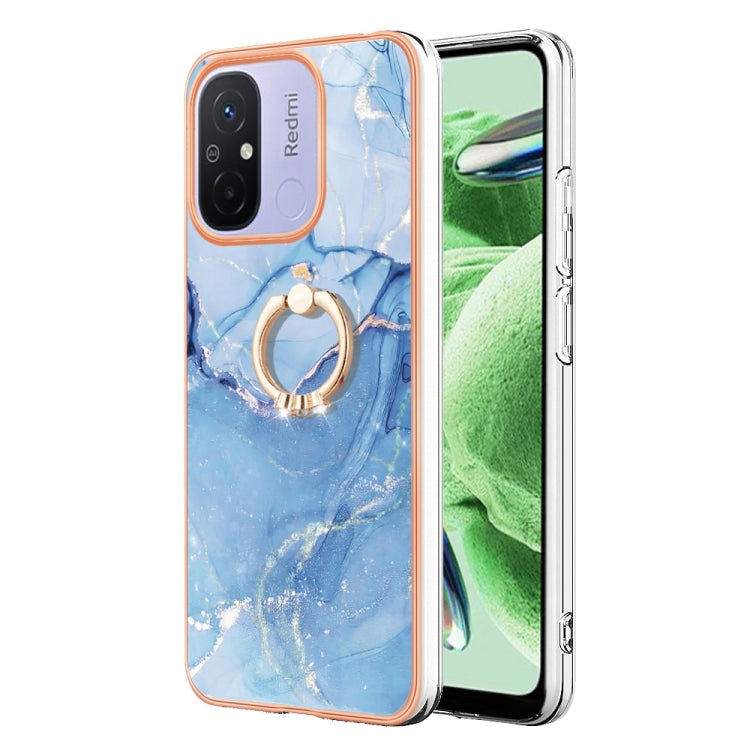 Electroplating Marble Dual-side IMD Phone Case with Ring