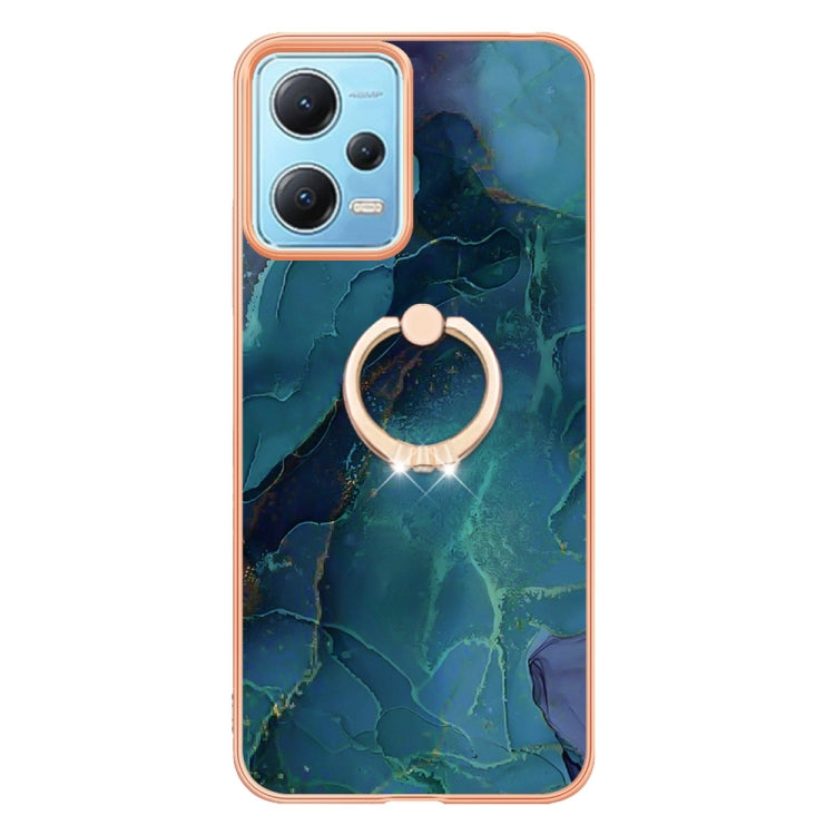 Electroplating Marble Dual-side IMD Phone Case with Ring