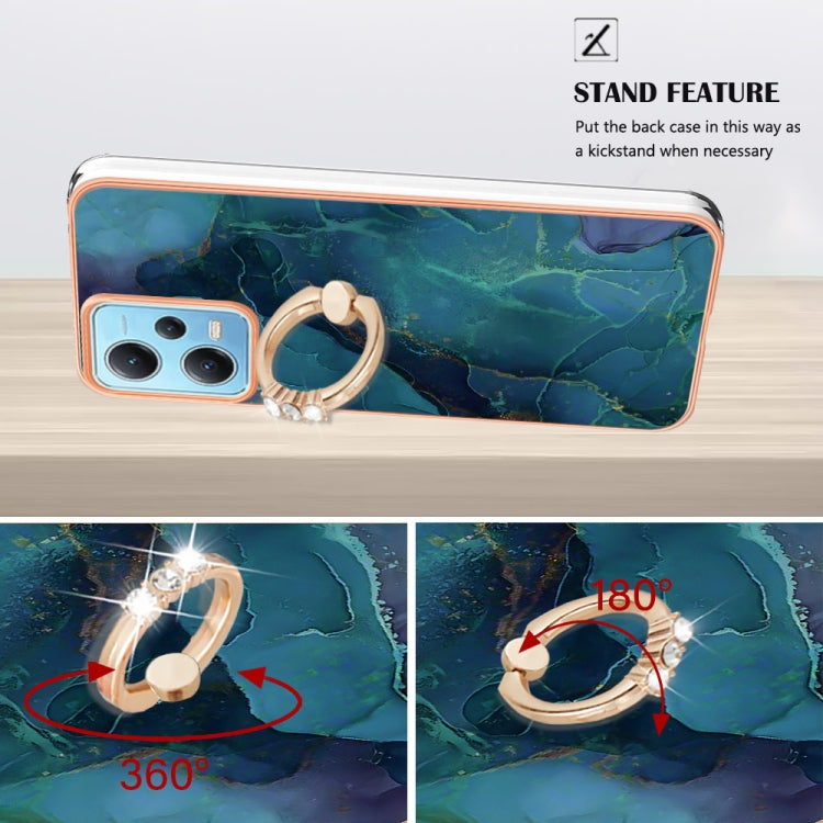 Electroplating Marble Dual-side IMD Phone Case with Ring