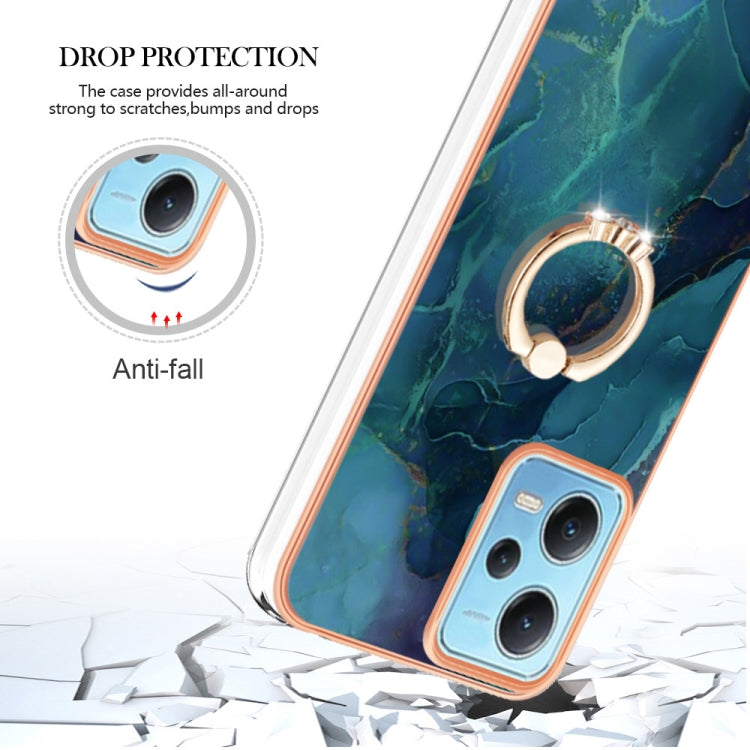 Electroplating Marble Dual-side IMD Phone Case with Ring