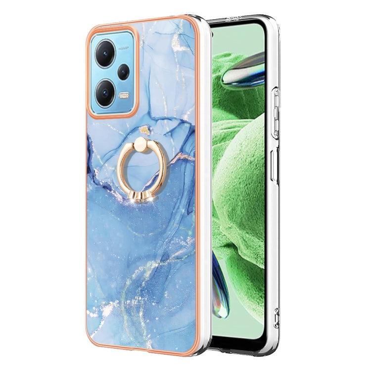 Electroplating Marble Dual-side IMD Phone Case with Ring