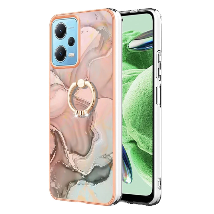 Electroplating Marble Dual-side IMD Phone Case with Ring