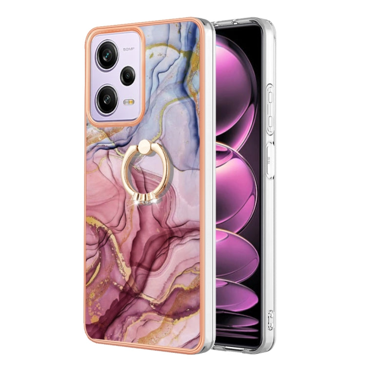 Electroplating Marble Dual-side IMD Phone Case with Ring