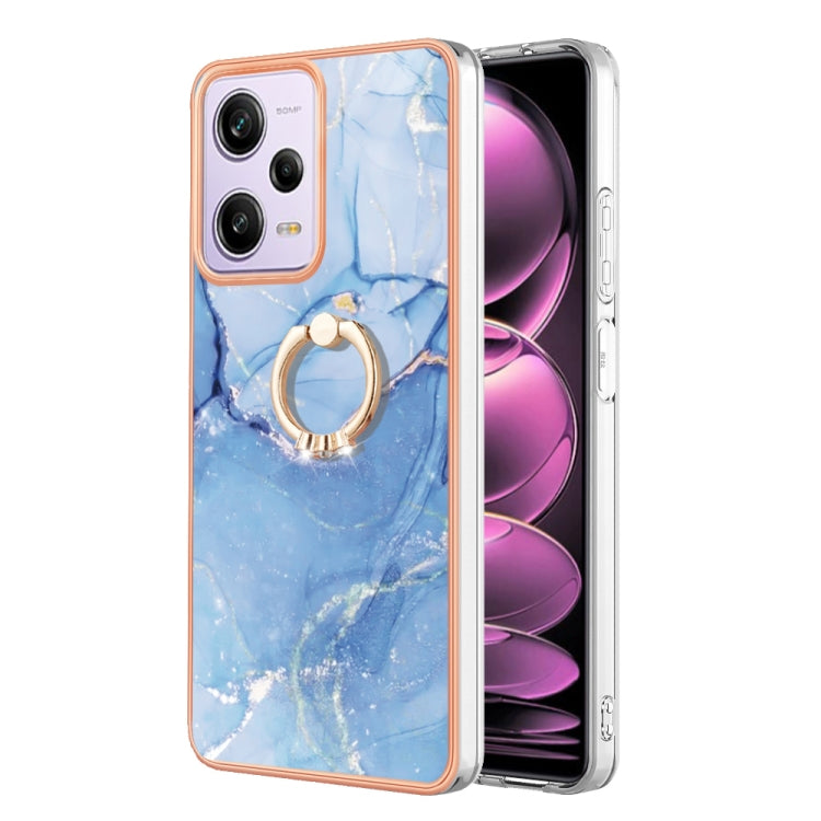 Electroplating Marble Dual-side IMD Phone Case with Ring