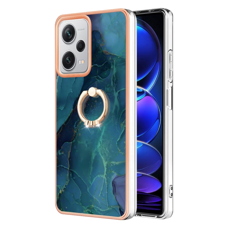 Electroplating Marble Dual-side IMD Phone Case with Ring