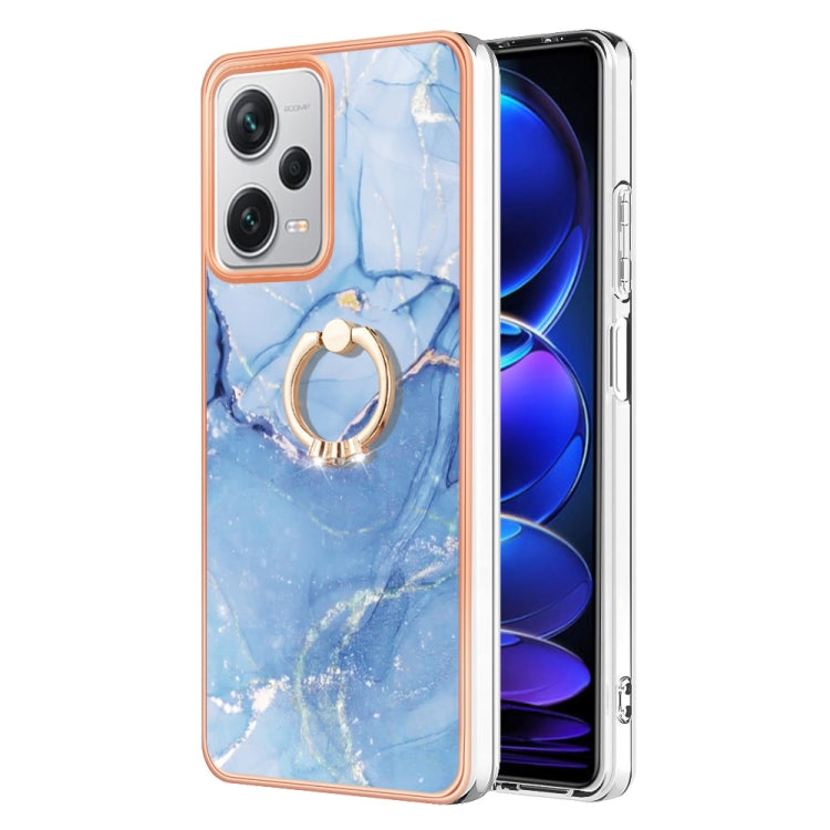 Electroplating Marble Dual-side IMD Phone Case with Ring