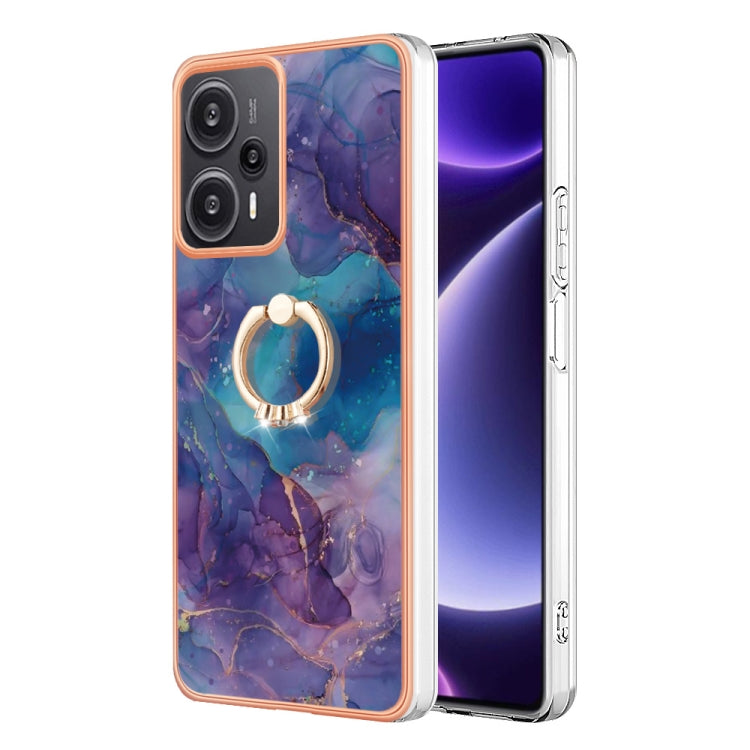 Electroplating Marble Dual-side IMD Phone Case with Ring