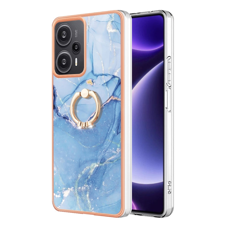 Electroplating Marble Dual-side IMD Phone Case with Ring