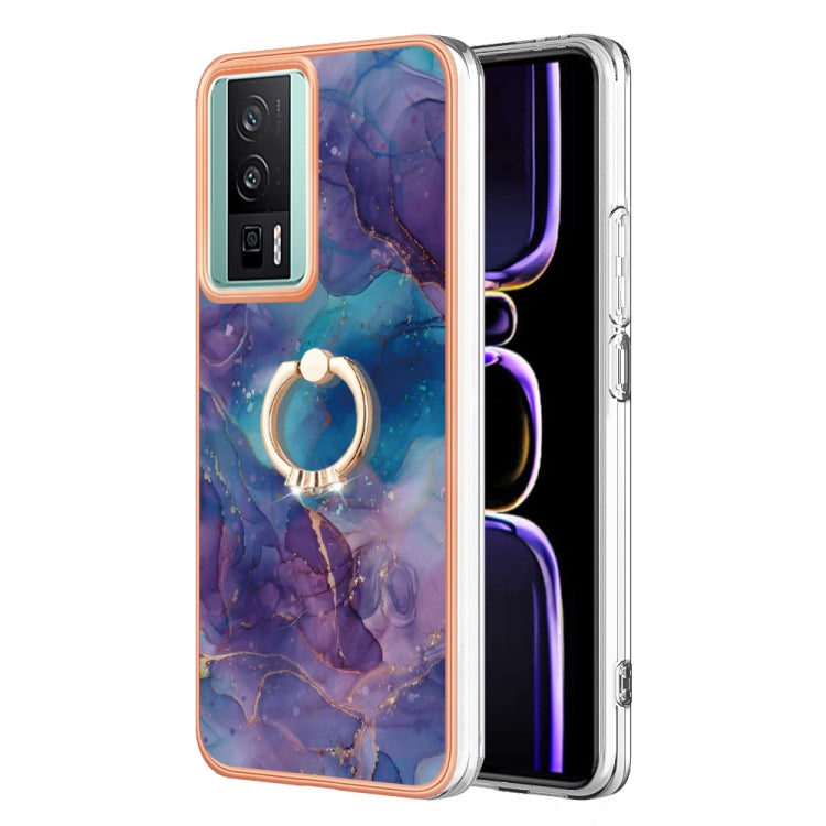 Electroplating Marble Dual-side IMD Phone Case with Ring