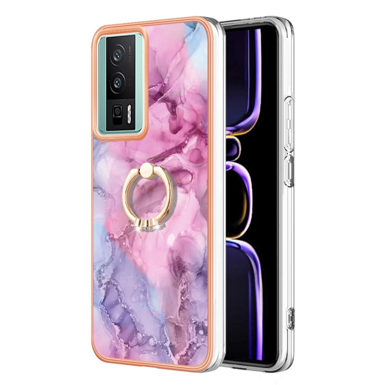 Electroplating Marble Dual-side IMD Phone Case with Ring