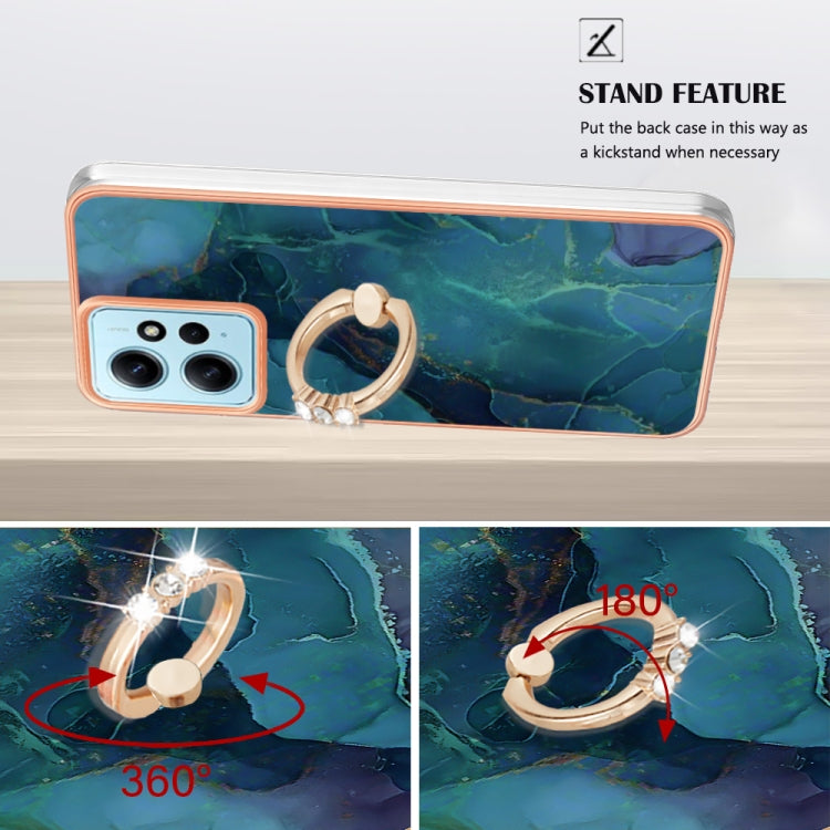 Electroplating Marble Dual-side IMD Phone Case with Ring