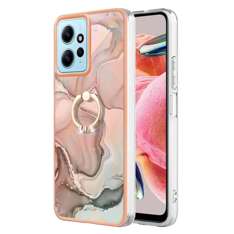 Electroplating Marble Dual-side IMD Phone Case with Ring