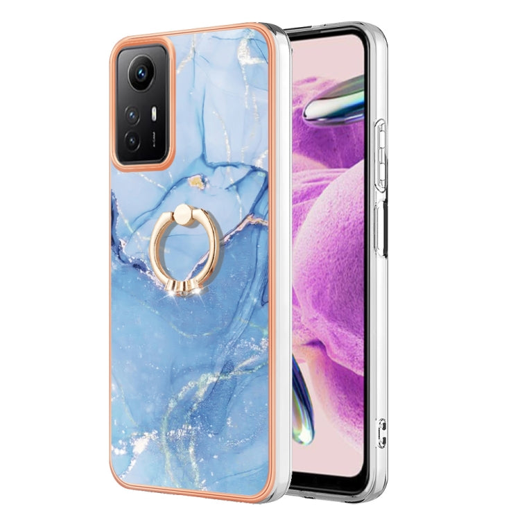 Electroplating Marble Dual-side IMD Phone Case with Ring