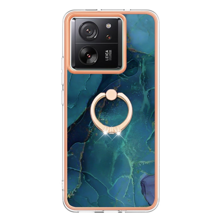 Electroplating Marble Dual-side IMD Phone Case with Ring