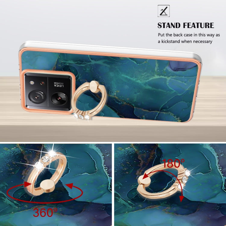 Electroplating Marble Dual-side IMD Phone Case with Ring