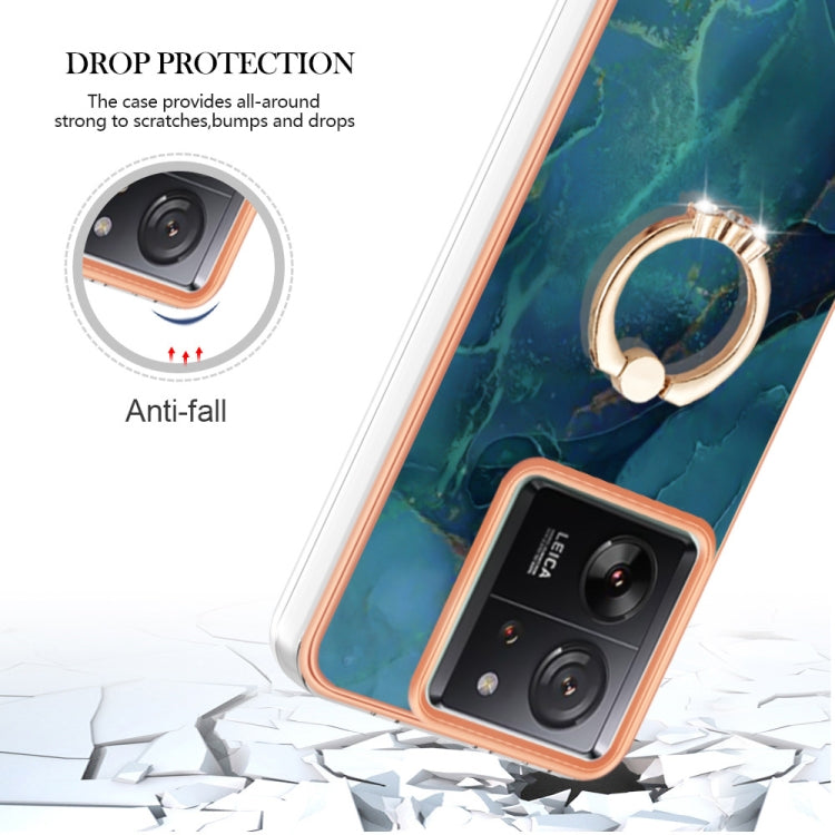 Electroplating Marble Dual-side IMD Phone Case with Ring