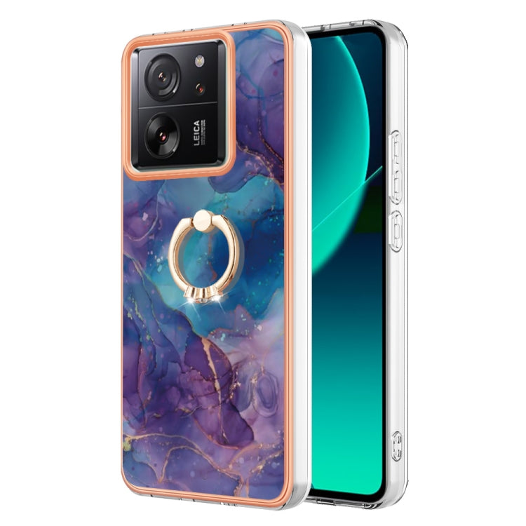 Electroplating Marble Dual-side IMD Phone Case with Ring