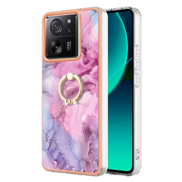 Electroplating Marble Dual-side IMD Phone Case with Ring