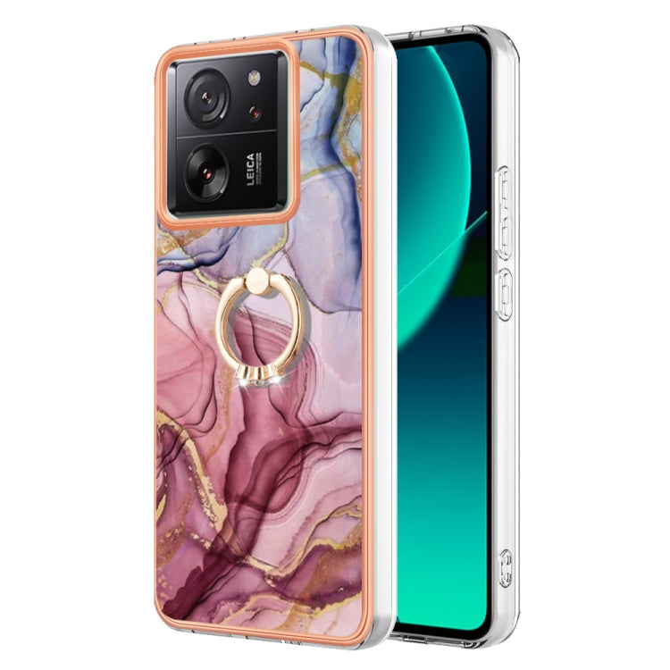 Electroplating Marble Dual-side IMD Phone Case with Ring