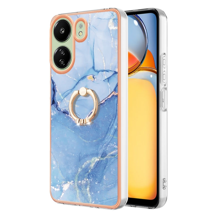 Electroplating Marble Dual-side IMD Phone Case with Ring