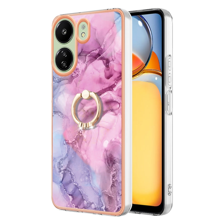 Electroplating Marble Dual-side IMD Phone Case with Ring