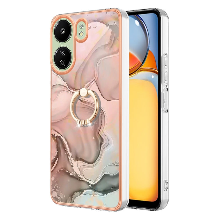 Electroplating Marble Dual-side IMD Phone Case with Ring