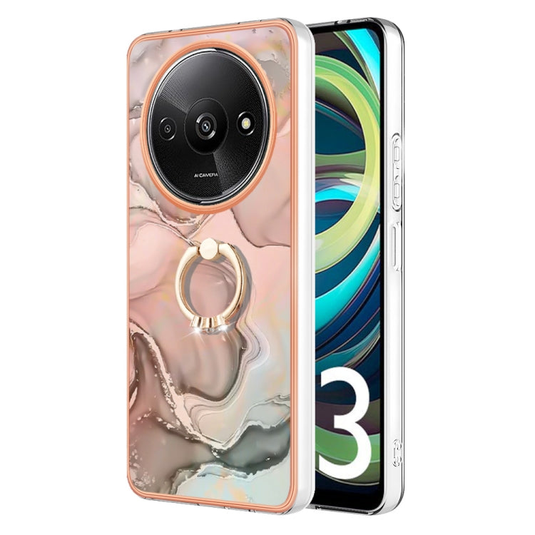 Electroplating Marble Dual-side IMD Phone Case with Ring