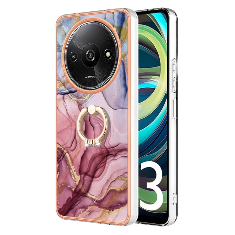 Electroplating Marble Dual-side IMD Phone Case with Ring