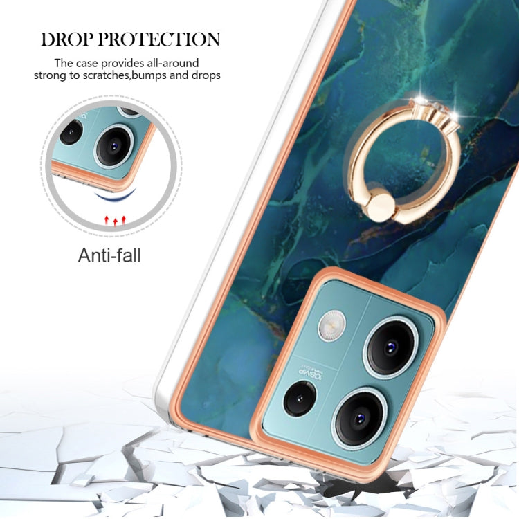 Electroplating Marble Dual-side IMD Phone Case with Ring