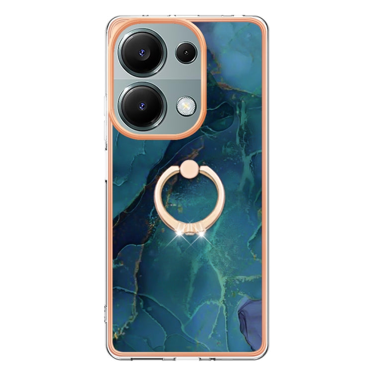 Electroplating Marble Dual-side IMD Phone Case with Ring