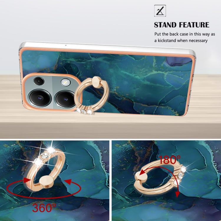 Electroplating Marble Dual-side IMD Phone Case with Ring