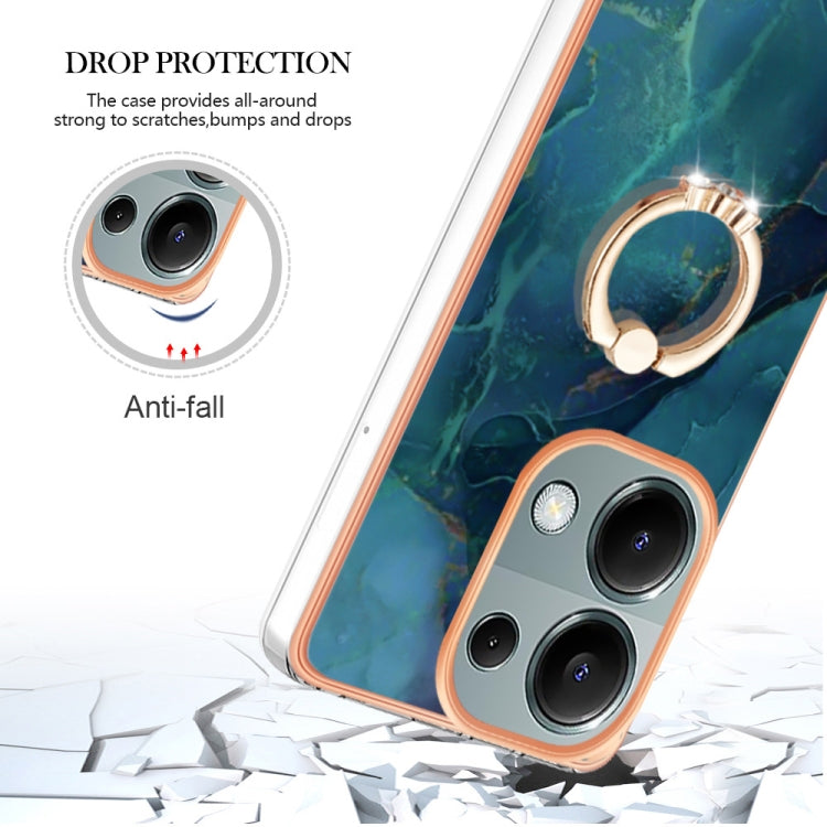 Electroplating Marble Dual-side IMD Phone Case with Ring