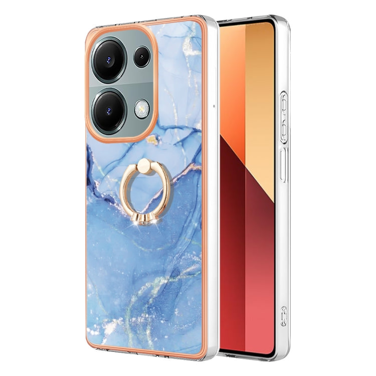 Electroplating Marble Dual-side IMD Phone Case with Ring