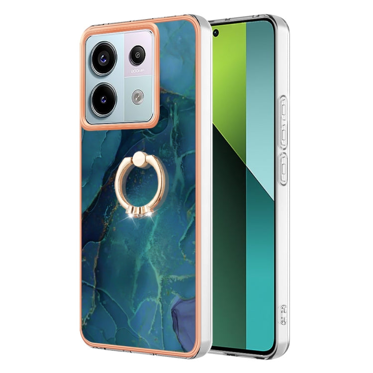Electroplating Marble Dual-side IMD Phone Case with Ring