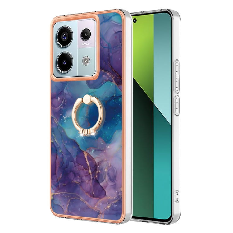 Electroplating Marble Dual-side IMD Phone Case with Ring