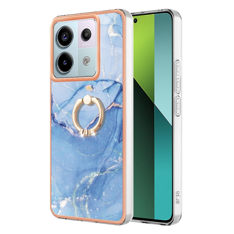 Electroplating Marble Dual-side IMD Phone Case with Ring
