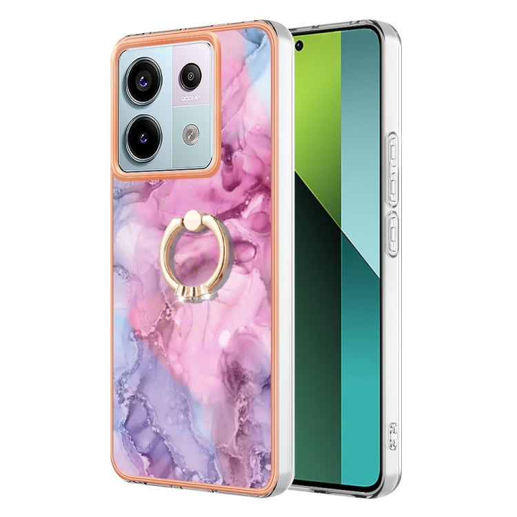 Electroplating Marble Dual-side IMD Phone Case with Ring