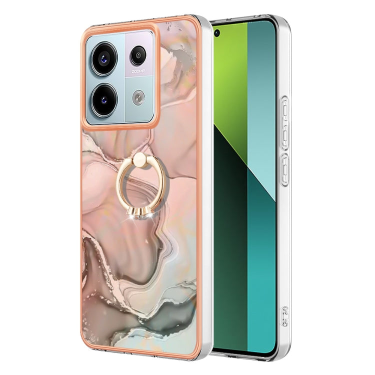 Electroplating Marble Dual-side IMD Phone Case with Ring