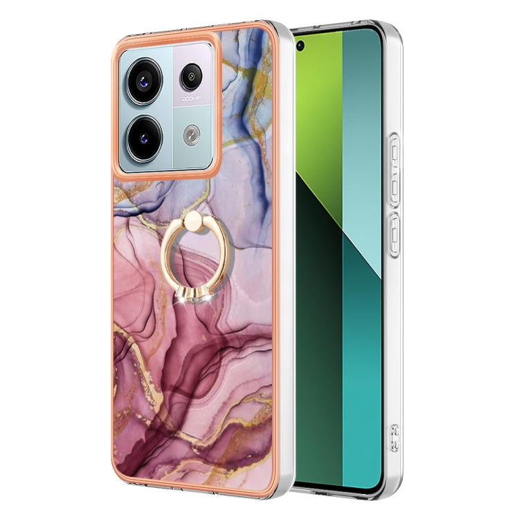 Electroplating Marble Dual-side IMD Phone Case with Ring