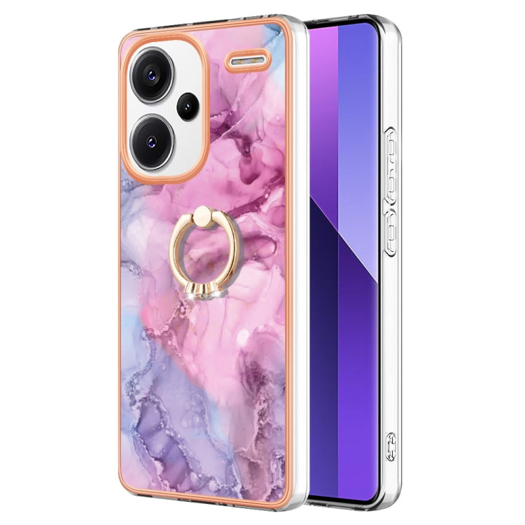 Electroplating Marble Dual-side IMD Phone Case with Ring