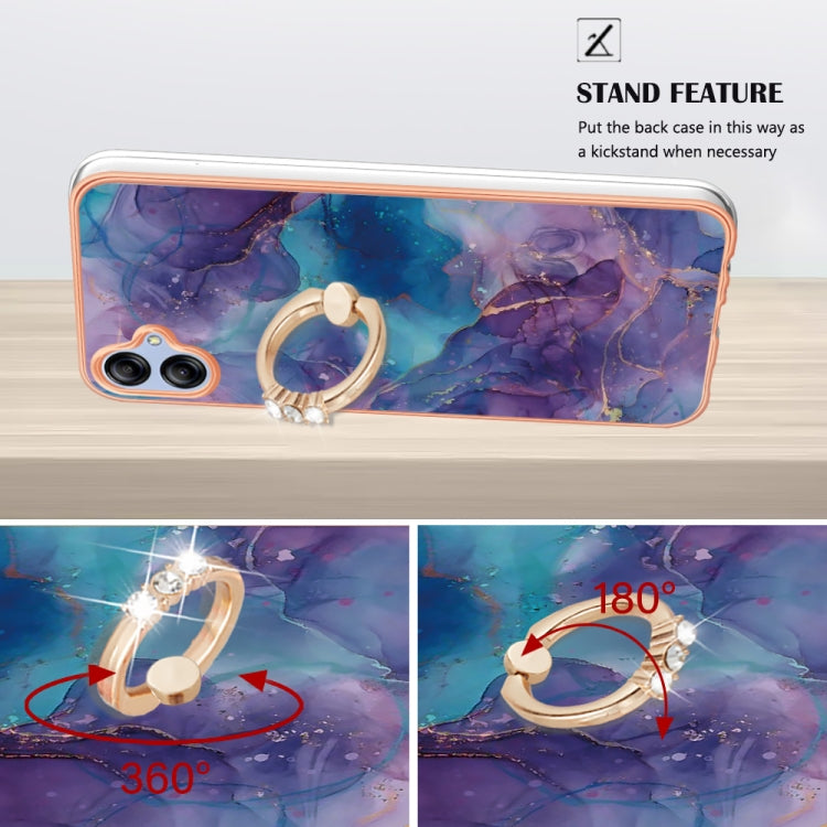 Electroplating Marble Dual-side IMD Phone Case with Ring, For Samsung Galaxy A04e