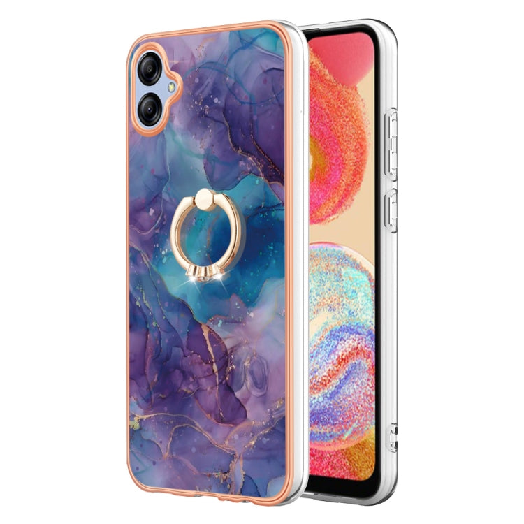 Electroplating Marble Dual-side IMD Phone Case with Ring, For Samsung Galaxy A04e